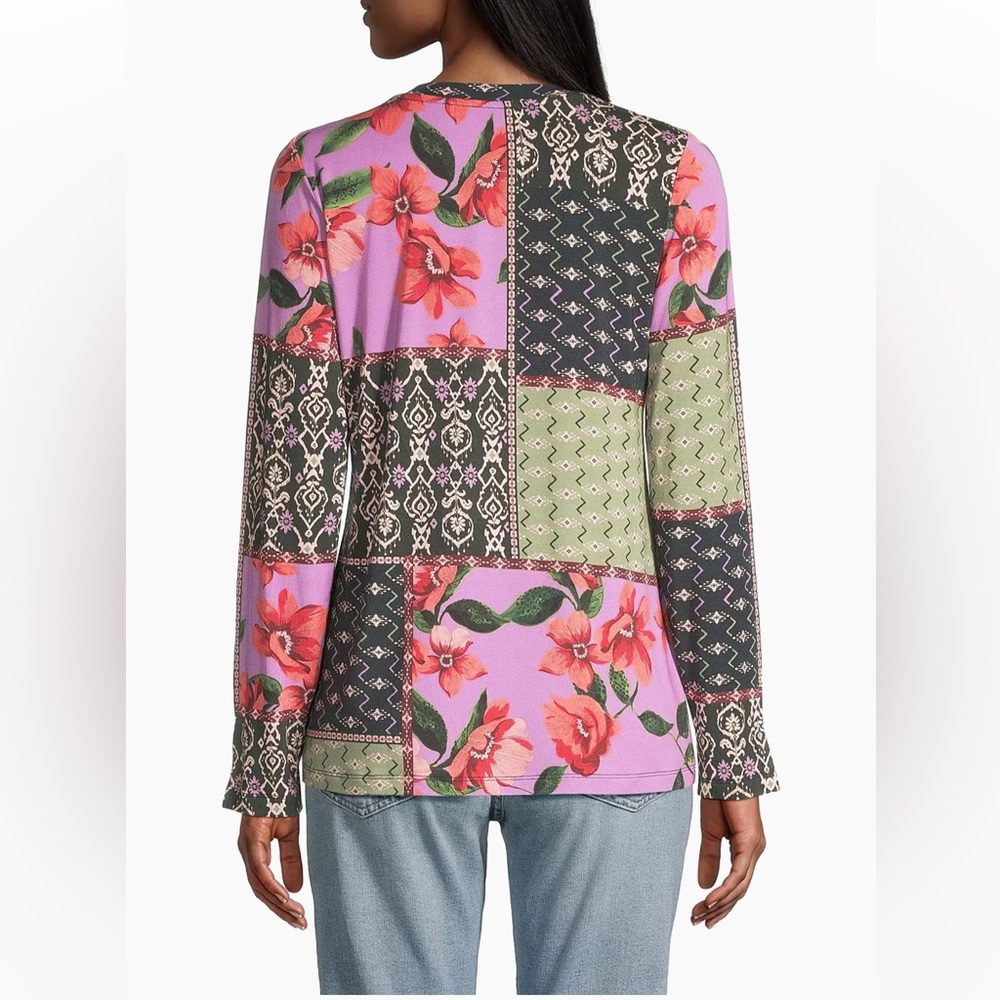 Johnny Was Multicolor Patchwork Blouse - image 4